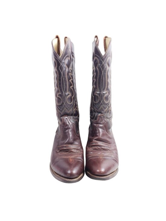 Texas Mens Size 9.5 Brown Leather Cowboy Boots Western Style main image 4